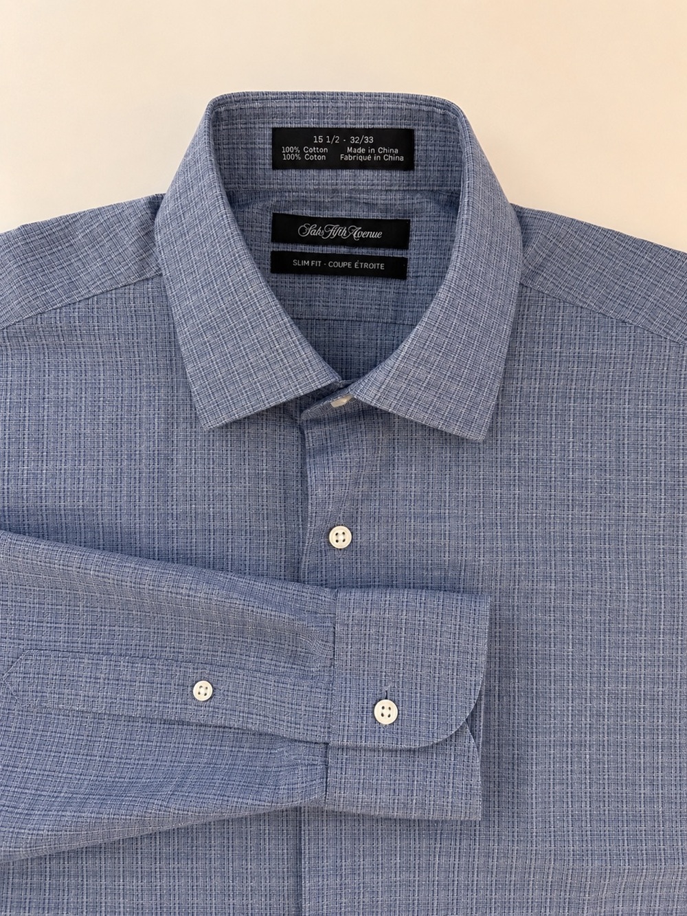 Saks Fifth Avenue Slim Fit Dress Shirt – Men’s 15.5 / 32-33